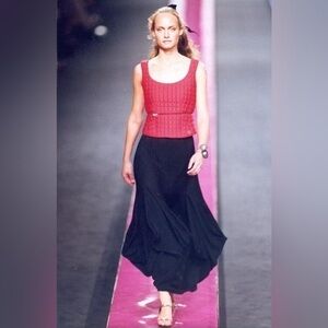 Authentic Chanel Long  Drape Skirt from 2000 Ready To Wear Runway Collection